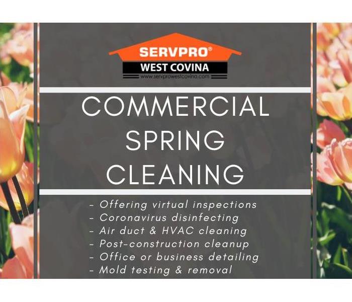 It's spring cleaning time so SERVPRO lists recommendations for commercial buildings by listing available cleaning services 